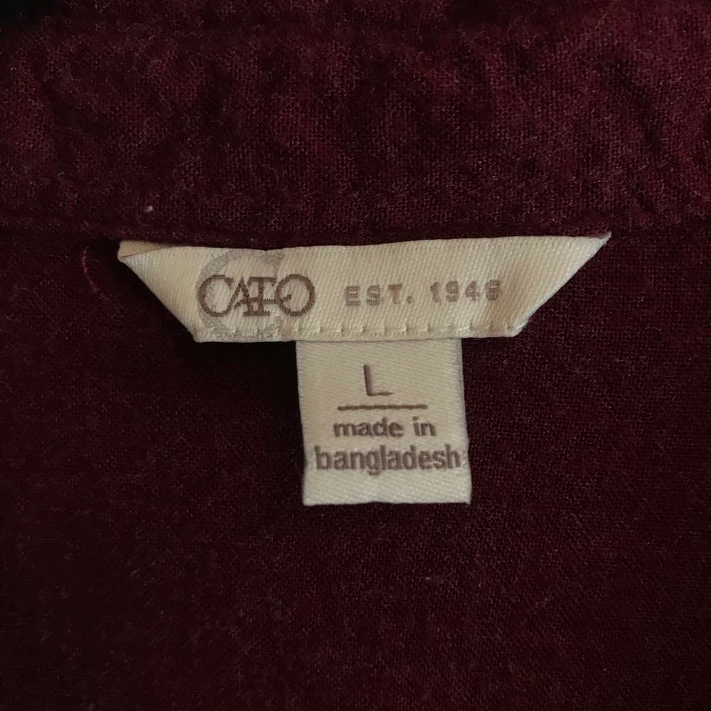 Cato Button Down Maroon Size Large - image 3